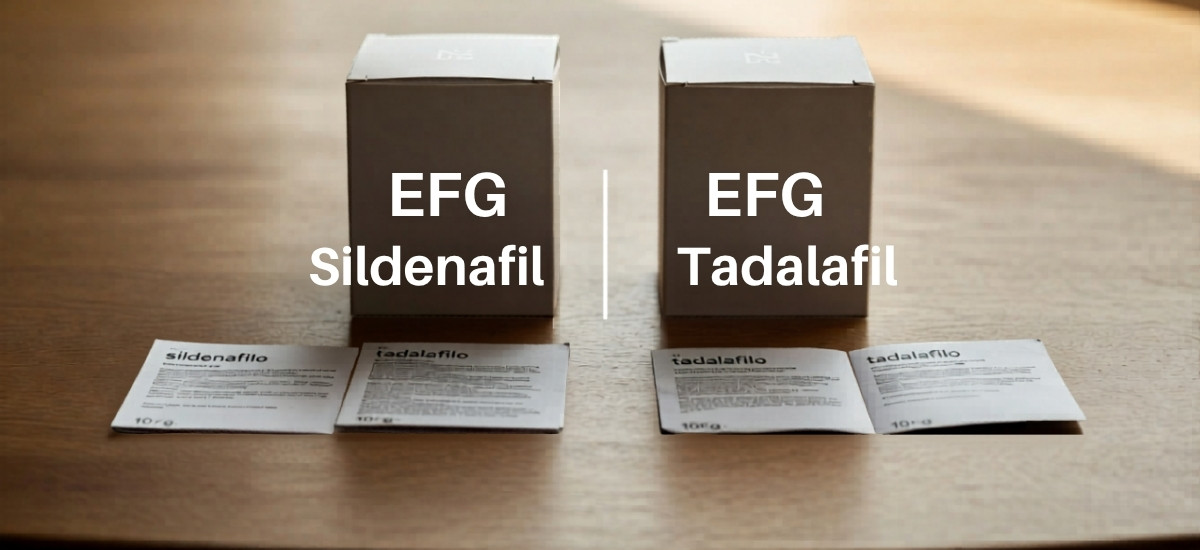 Generika bei erektiler Dysfunktion: Was Sie über Sildenafil, Tadalafil und die EFG-Kennzeichnung wissen müssen